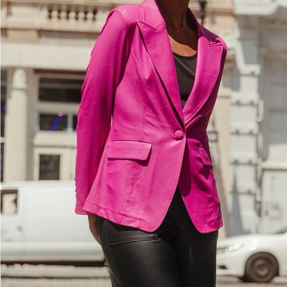 NWT Clara SunWoo liquid leather jacket blazer
